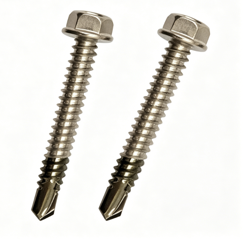 Austenitic Bi-Metal Self Drilling Screws, Hex Washer Head Point No.3, 304/A2 & 316/A4+420 Bi-Metal, Ruspert Coated