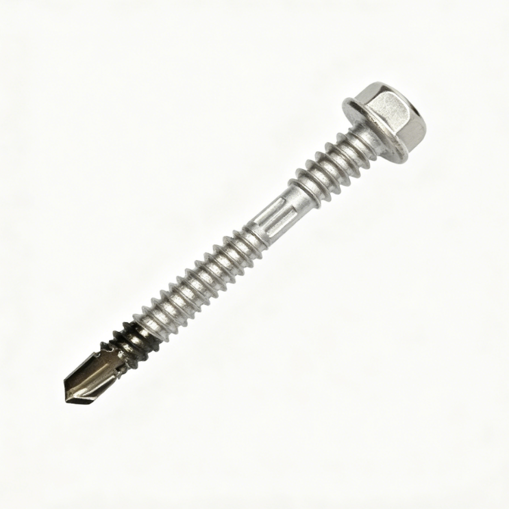 Point No.3 Bi-Metal Self Drilling Screws, Austenitic Stainless Steel Hex Flange Head, for Metal to Metal & Metal to Purlin