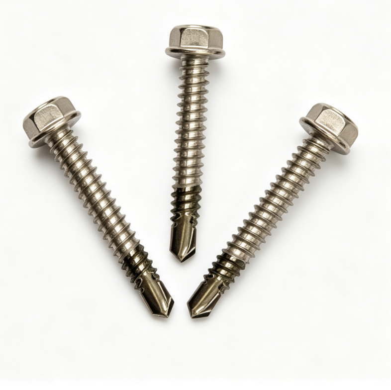 Austenitic Bi-Metal Self Drilling Screws, Hex Washer Head Point No.3, 304/A2 & 316/A4+420 Bi-Metal, Ruspert Coated
