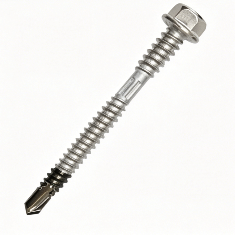 Point No.3 Bi-Metal Self Drilling Screws, Austenitic Stainless Steel Hex Flange Head, for Metal to Metal & Metal to Purlin