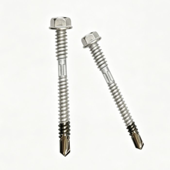Point No.3 Bi-Metal Self Drilling Screws, Austenitic Stainless Steel Hex Flange Head, for Metal to Metal & Metal to Purlin