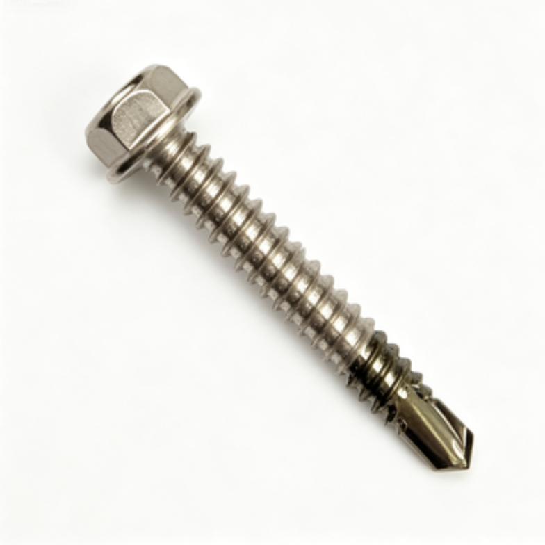 Austenitic Bi-Metal Self Drilling Screws, Hex Washer Head Point No.3, 304/A2 & 316/A4+420 Bi-Metal, Ruspert Coated