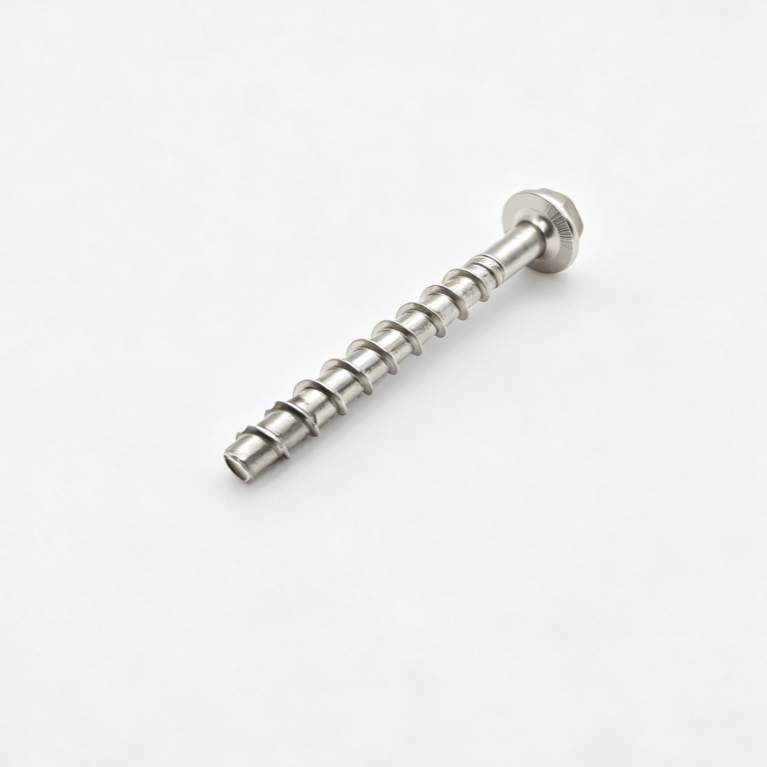 Stainless Steel Hex Flange Flat Point Screws Coarse Thread With Serration