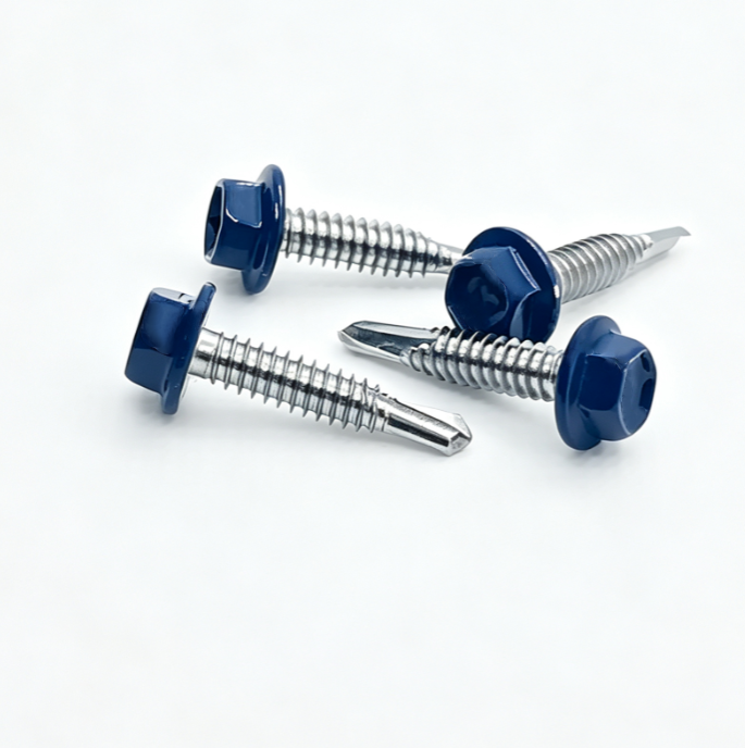 Stainless Steel Blue Painted Head Hex Flange Self-Drilling Screws