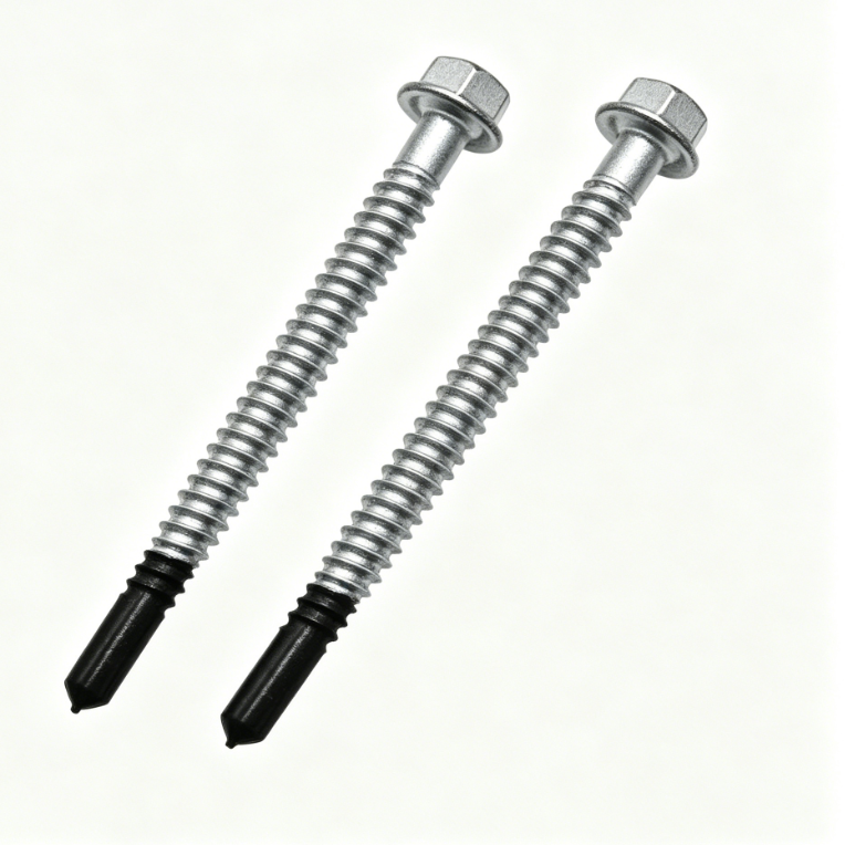 Point No.5 Bi-Metal Self Drilling Screws, Hex Flange Head, 304-A2 & 316-A4, Heavy Duty Roofing Fasteners