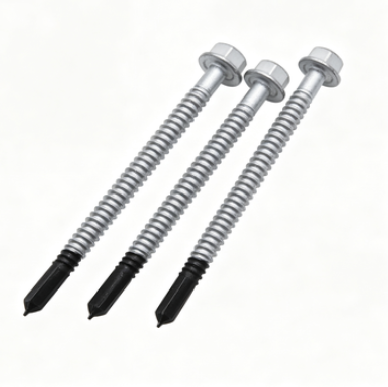 Point No.5 Bi-Metal Self Drilling Screws, Hex Flange Head, 304-A2 & 316-A4, Heavy Duty Roofing Fasteners