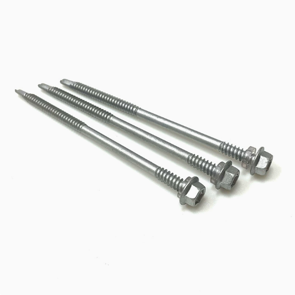 Double Thread Hex Washer Head Bi-Metal Self Drilling Screws, Stainless Steel
