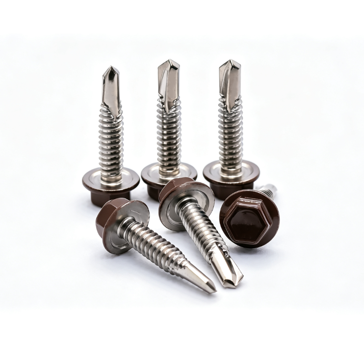 Retro Brown Painted Hex Flange Drilling Fasteners