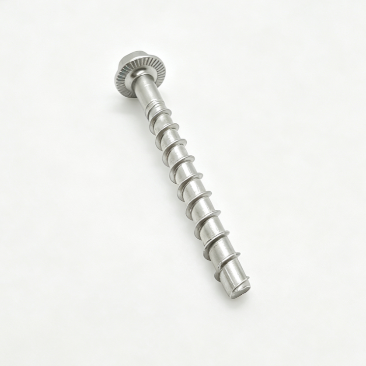 Stainless Steel Hex Flange Flat Point Screws Coarse Thread With Serration