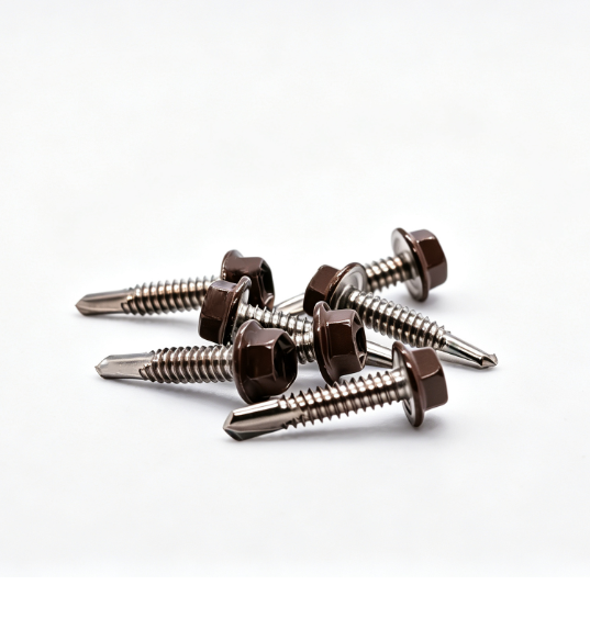 Retro Brown Painted Hex Flange Drilling Fasteners