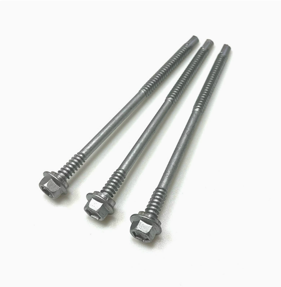 Double Thread Hex Washer Head Bi-Metal Self Drilling Screws, Stainless Steel