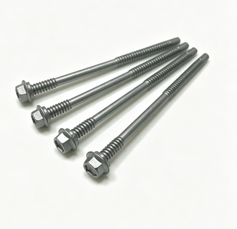 Double Thread Hex Washer Head Bi-Metal Self Drilling Screws, Stainless Steel