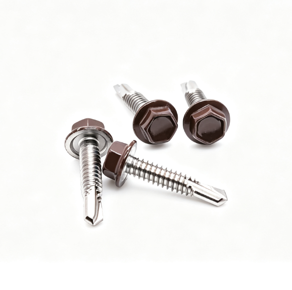 Retro Brown Painted Hex Flange Drilling Fasteners