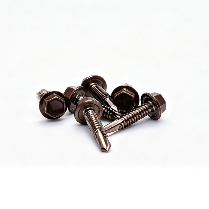 Retro Brown Painted Hex Flange Drilling Fasteners